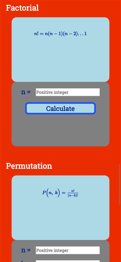permutation calculator|permutation combination and factorial calculator.